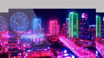 赛博朋克风夜晚繁华都市大楼车流4K视频-众图网