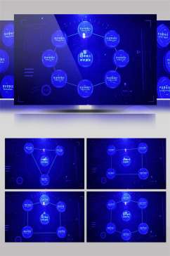 蓝色科技感企业互联网数据分类展示AE模板