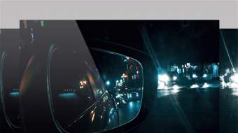 汽车后视镜反射夜晚城市街景升格拍摄-众图网