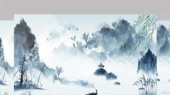 唯美古风水墨清明细雨杨柳动态背景合成视频-众图网