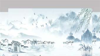 水墨意境清明细雨杨柳江南水乡动态背景-众图网