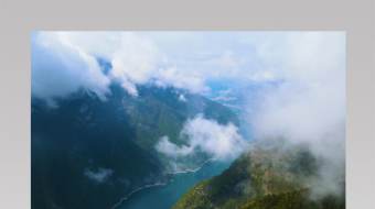 航拍4K中国长江三峡大好河山夔门视频素材-众图网