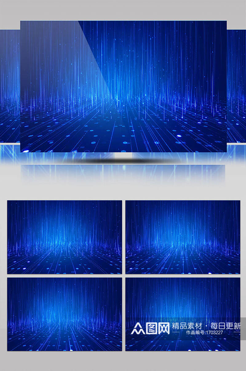 蓝色科技粒子线条聚集上升背景视频AE模板素材