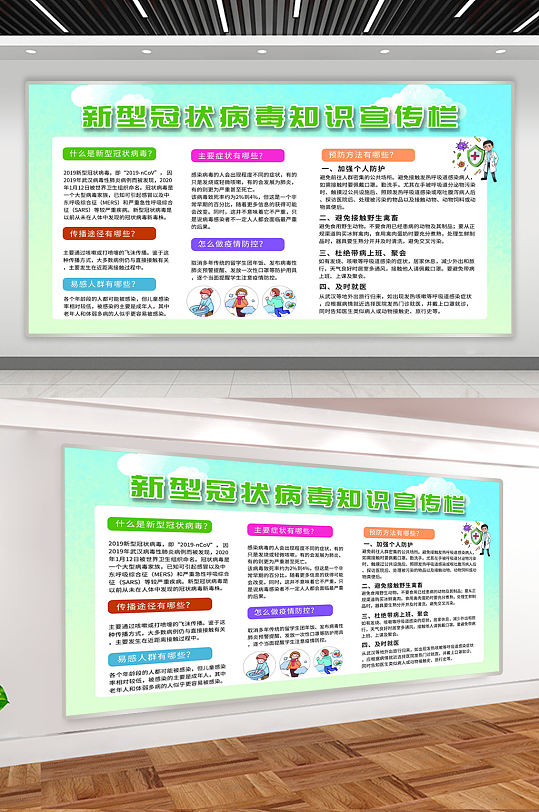 冠状病毒宣传栏展板