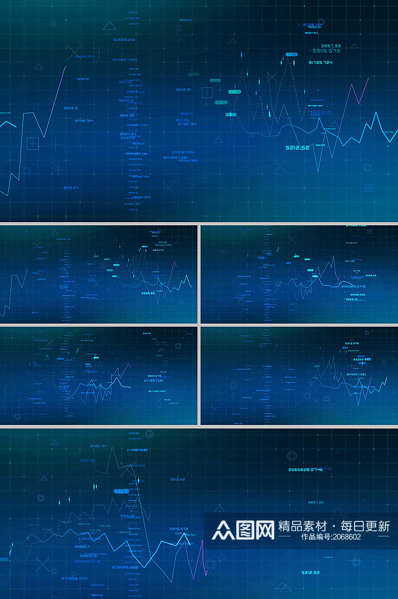 互联网金融大数据分析4K背景视频AE模板素材