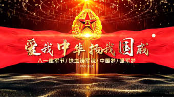 八一金色照片墙开场片头AE模板-众图网