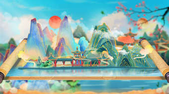 中秋国风国潮鎏金卷轴4K片头开场AE模板-众图网