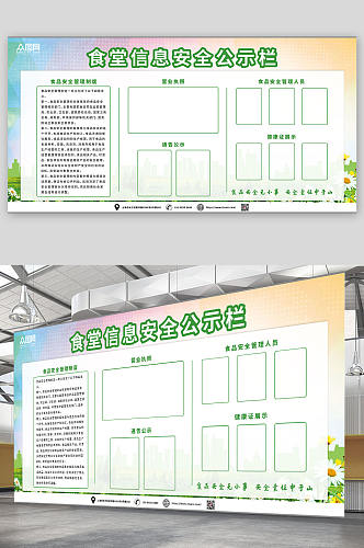 餐饮卫生食堂食品安全公告栏展板