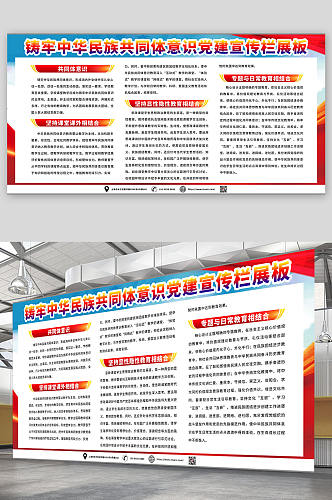 推动铸牢中华民族共同体意识党建宣传栏展板