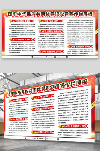 激励铸牢中华民族共同体意识党建宣传栏展板