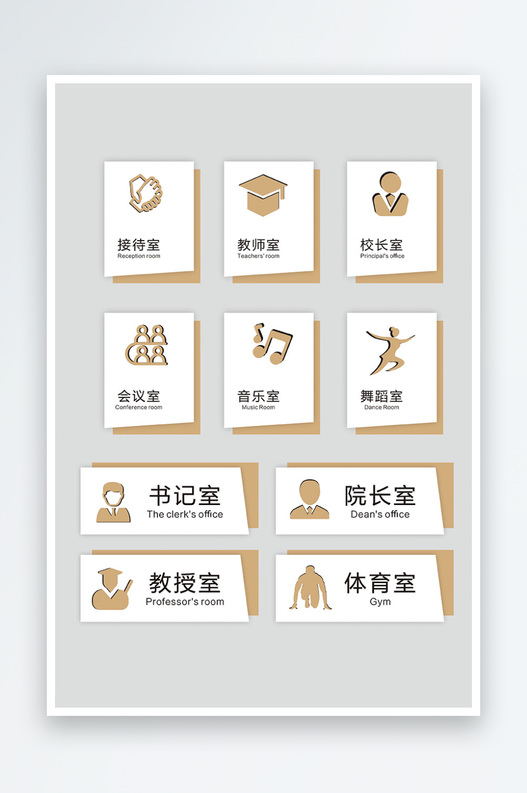 橙色科室牌亚克力展板导视牌素材