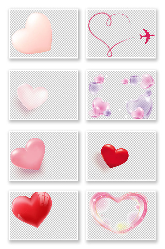 情人节七夕红色粉红色爱心气球png-众图网