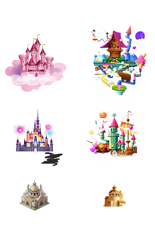 古堡城堡免扣png