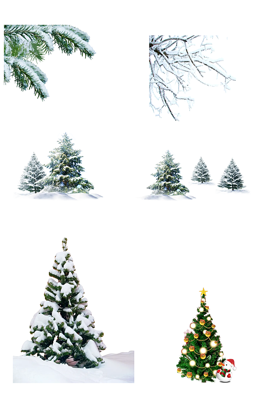 下雪圣诞树圣诞节png