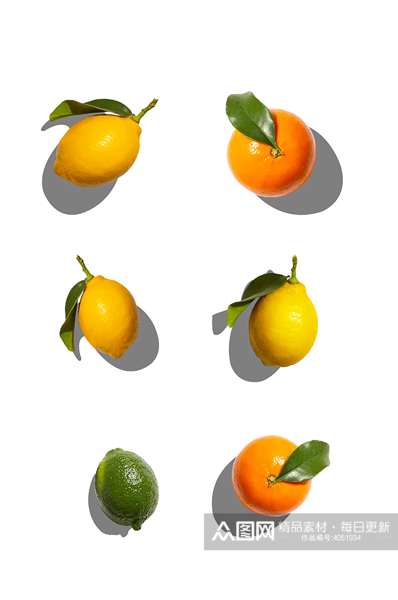 实拍水果柠檬橘子png素材