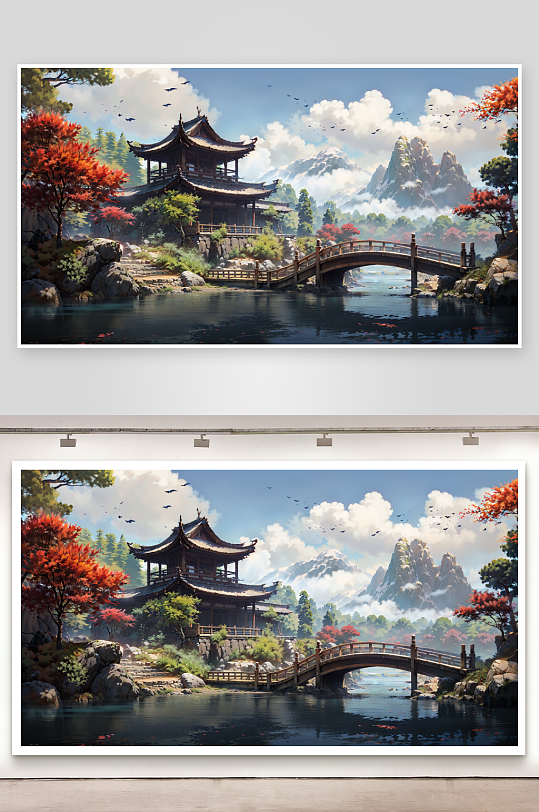大氣古風(fēng)國風(fēng)建筑自然場景