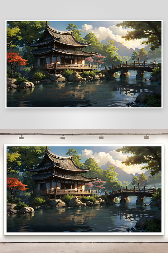 大氣古風(fēng)國(guó)風(fēng)建筑自然場(chǎng)景