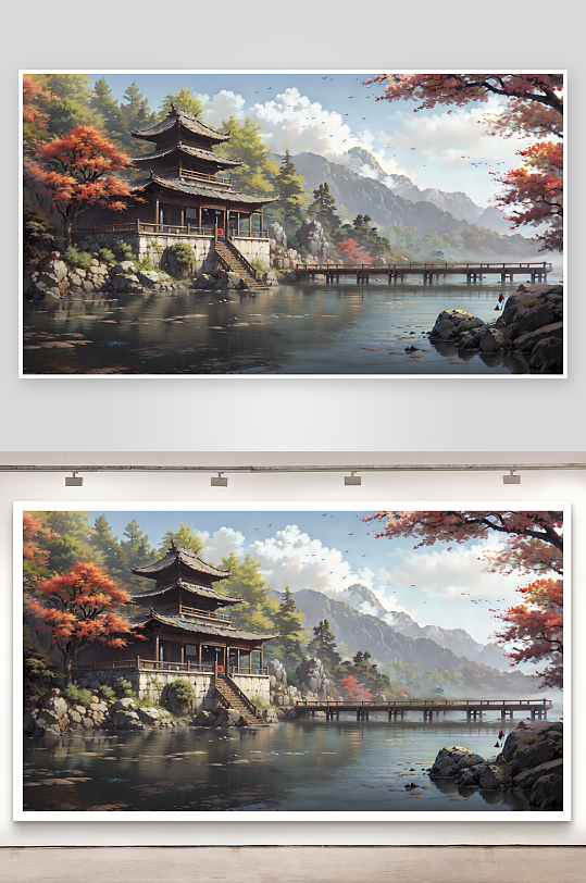 大氣古風(fēng)國(guó)風(fēng)建筑自然場(chǎng)景