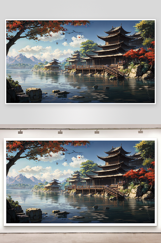 大氣古風(fēng)國風(fēng)建筑自然場景