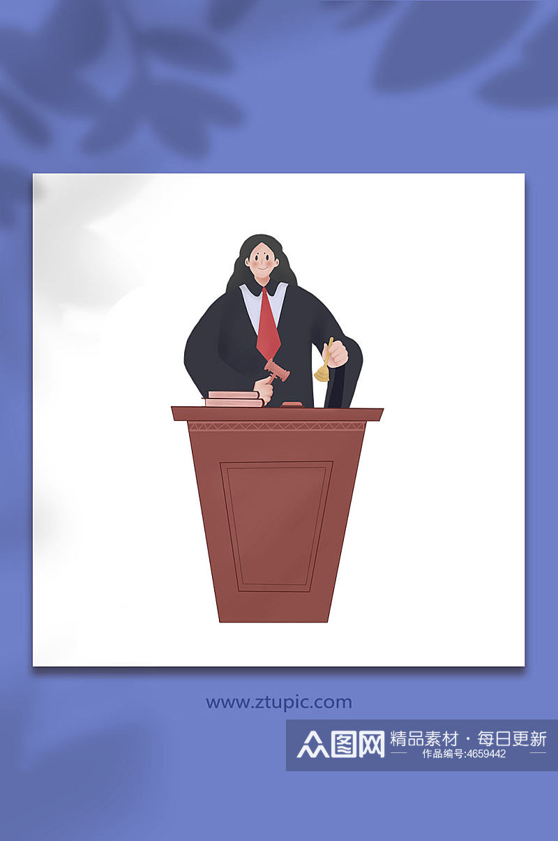 模拟法庭法官人物插画素材