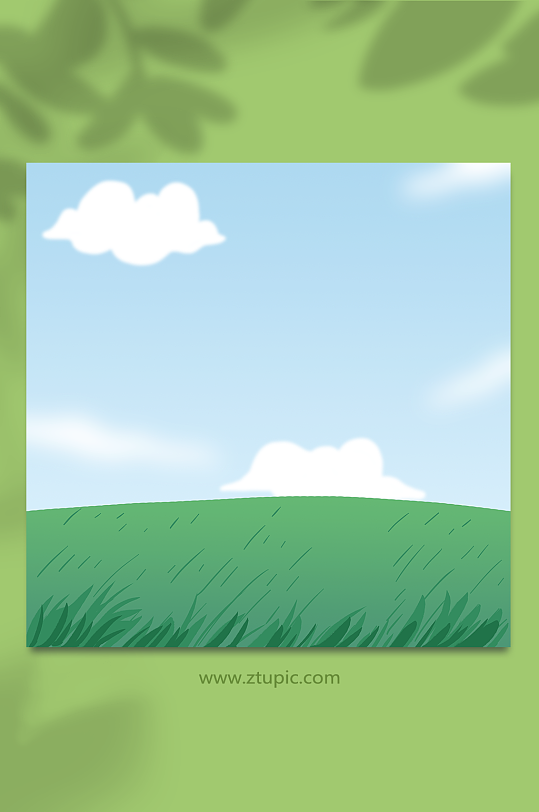 扁平化风格蓝天和草地背景