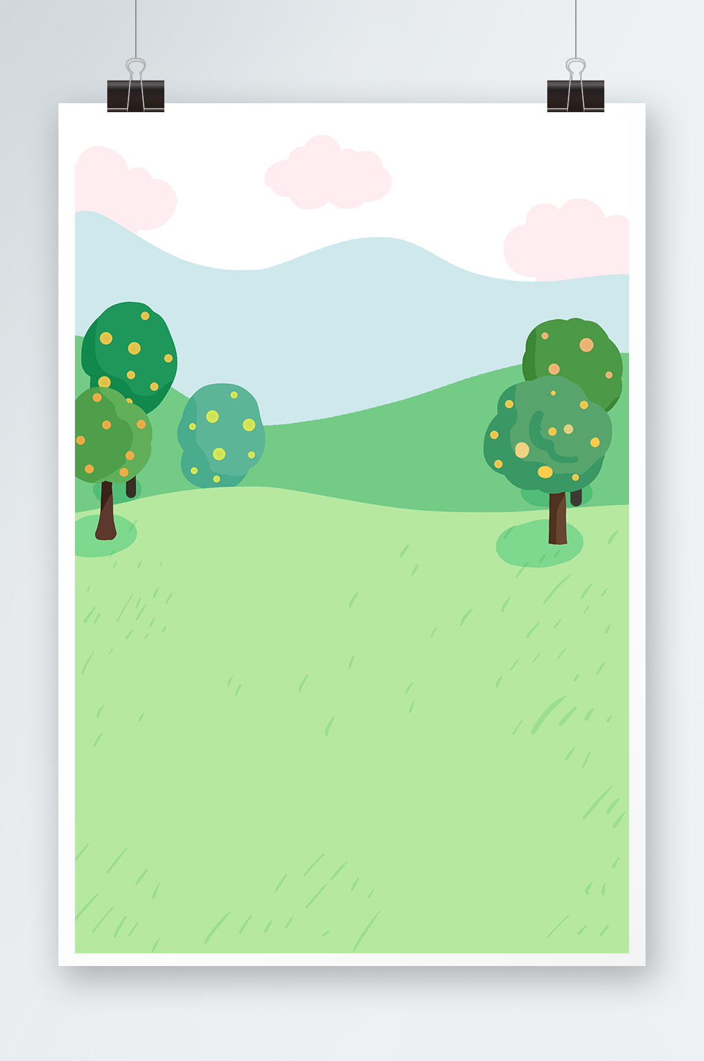 扁平化風(fēng)格自然風(fēng)景插畫背景素材