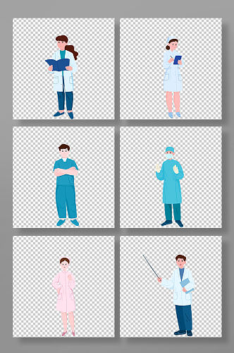 外科医生医护人员工作人物元素插画
