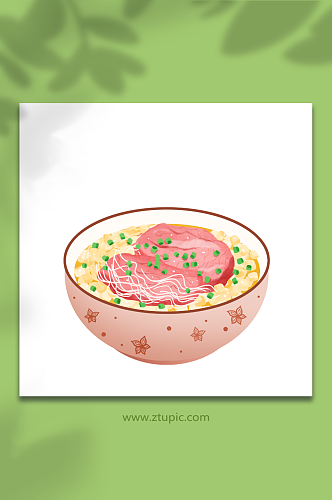 牛羊肉泡馍陕西西安美食元素插画