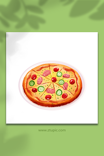 比萨美味西餐美食插画元素