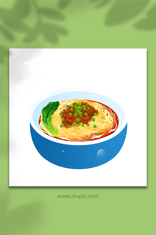 担担面成都特色美食元素插画-众图网