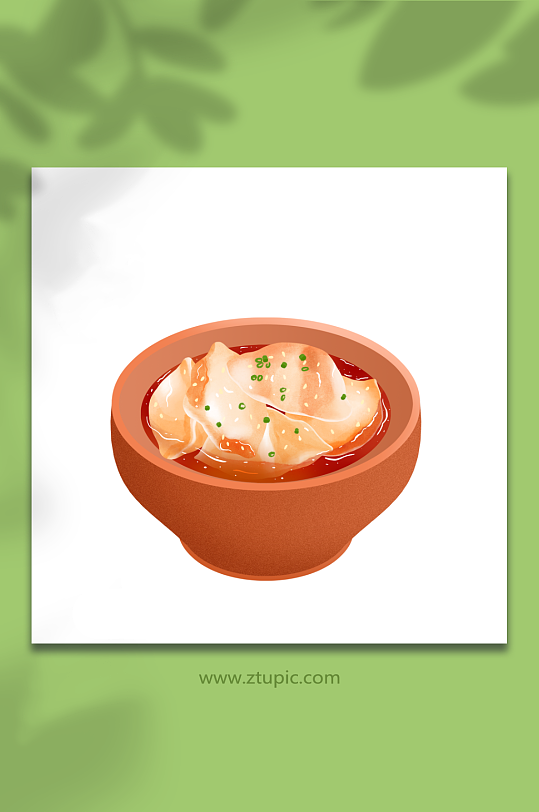 钟水饺成都特色美食元素插画-众图网