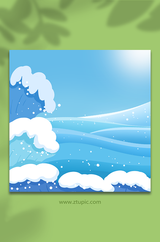 蓝天海浪大浪浪花背景图-众图网