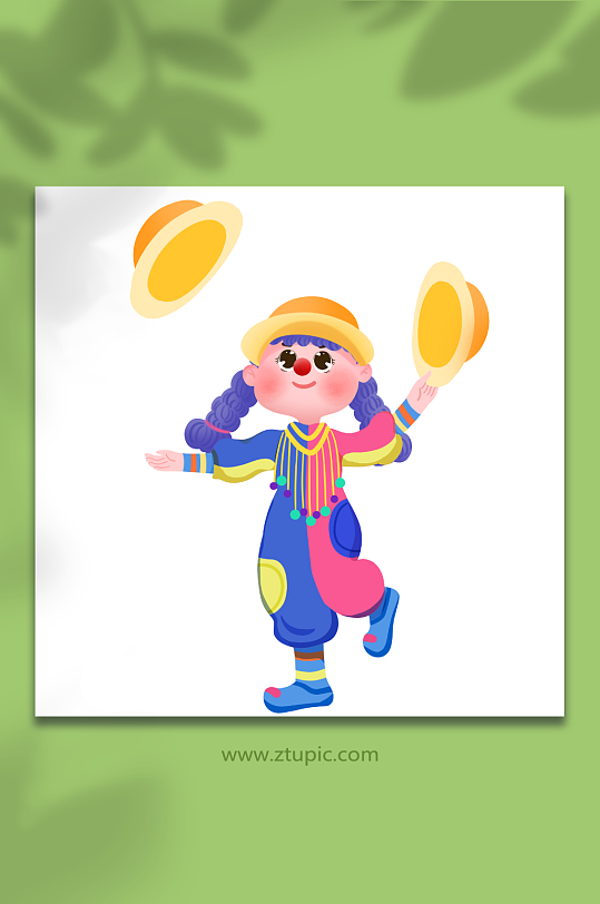 帽子愚人节小丑人物角色元素插画