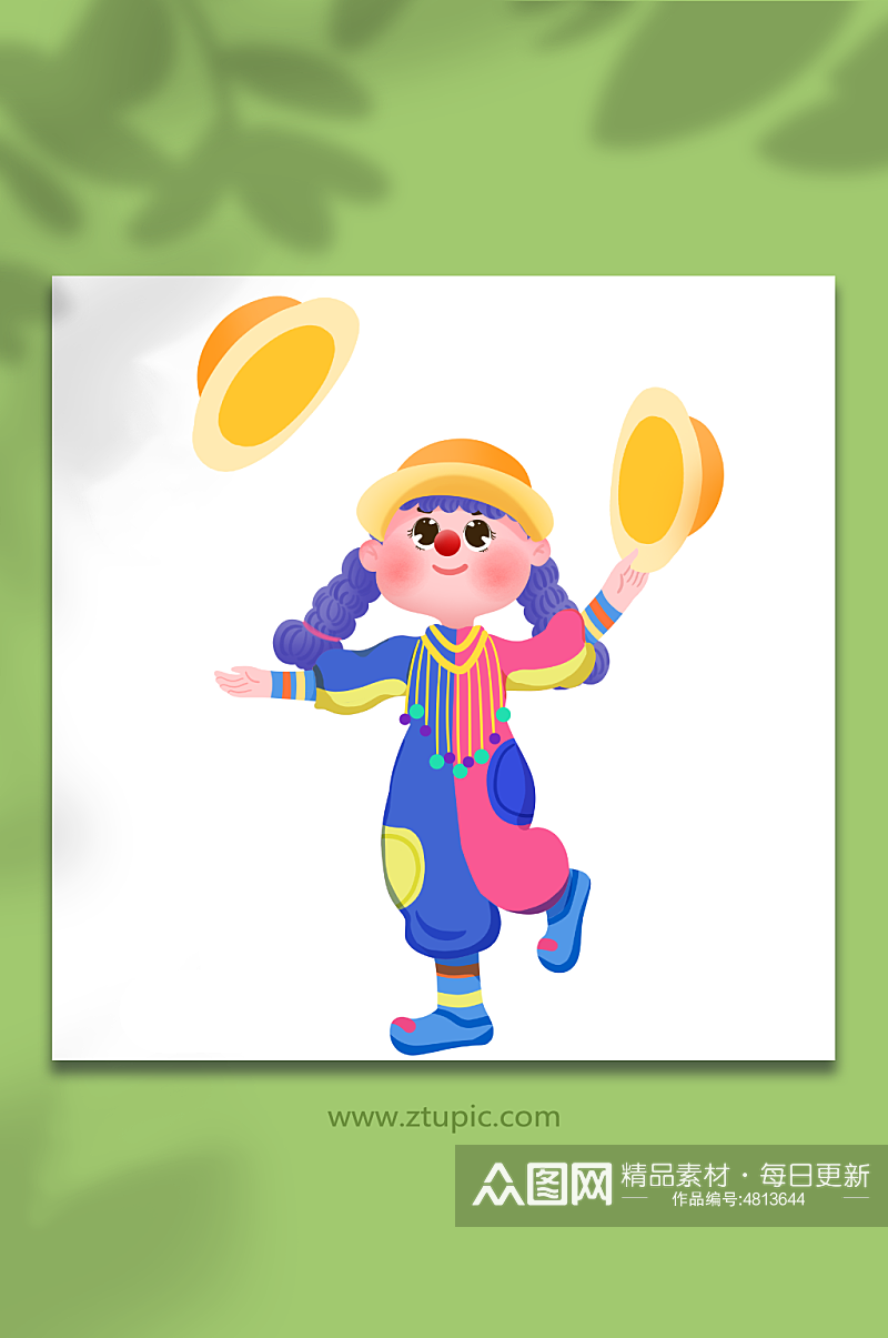 帽子愚人节小丑人物角色元素插画素材
