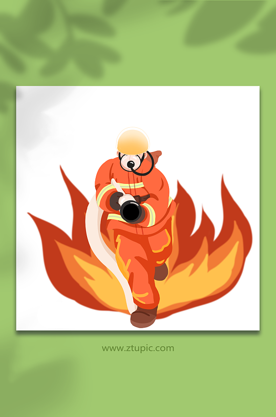 消防员五一劳动节各职业元素-众图网