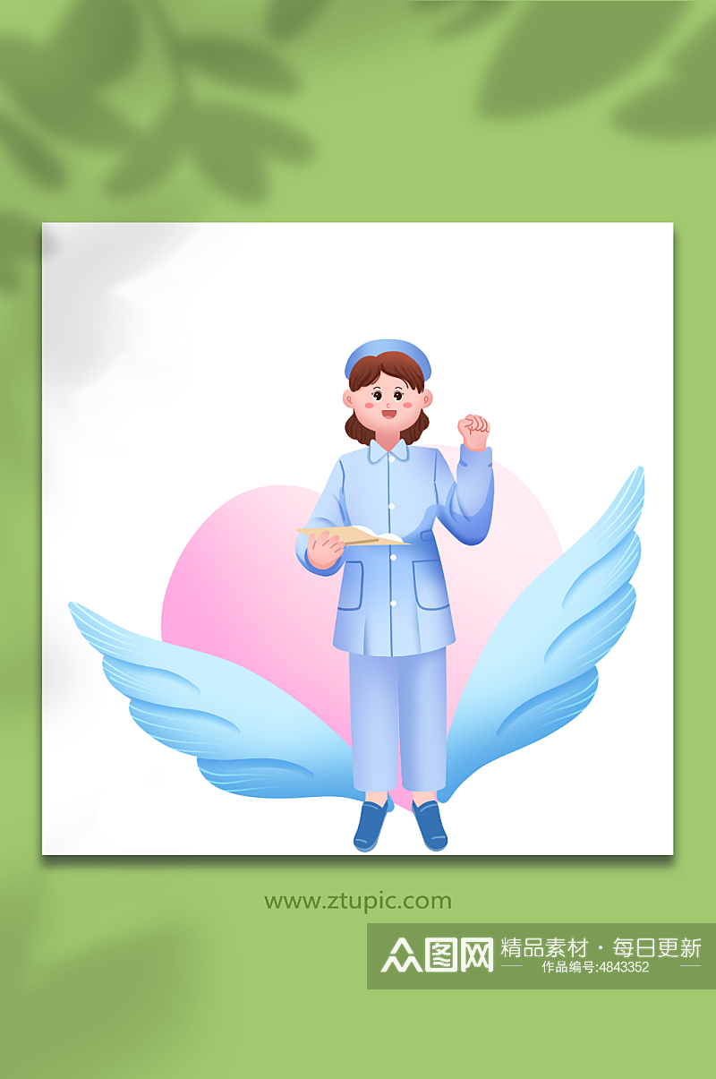 白衣天使护士节护士人物元素插画素材