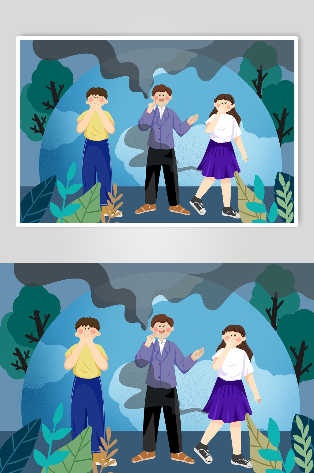吸烟有害禁止吸烟世界无烟日人物插画素材