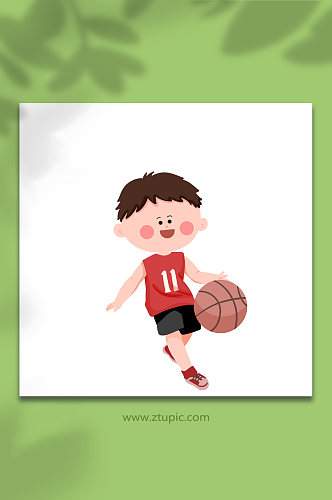 篮球儿童运动人物元素插画