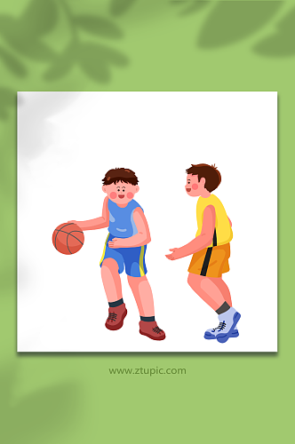 打篮球运动人物元素插画