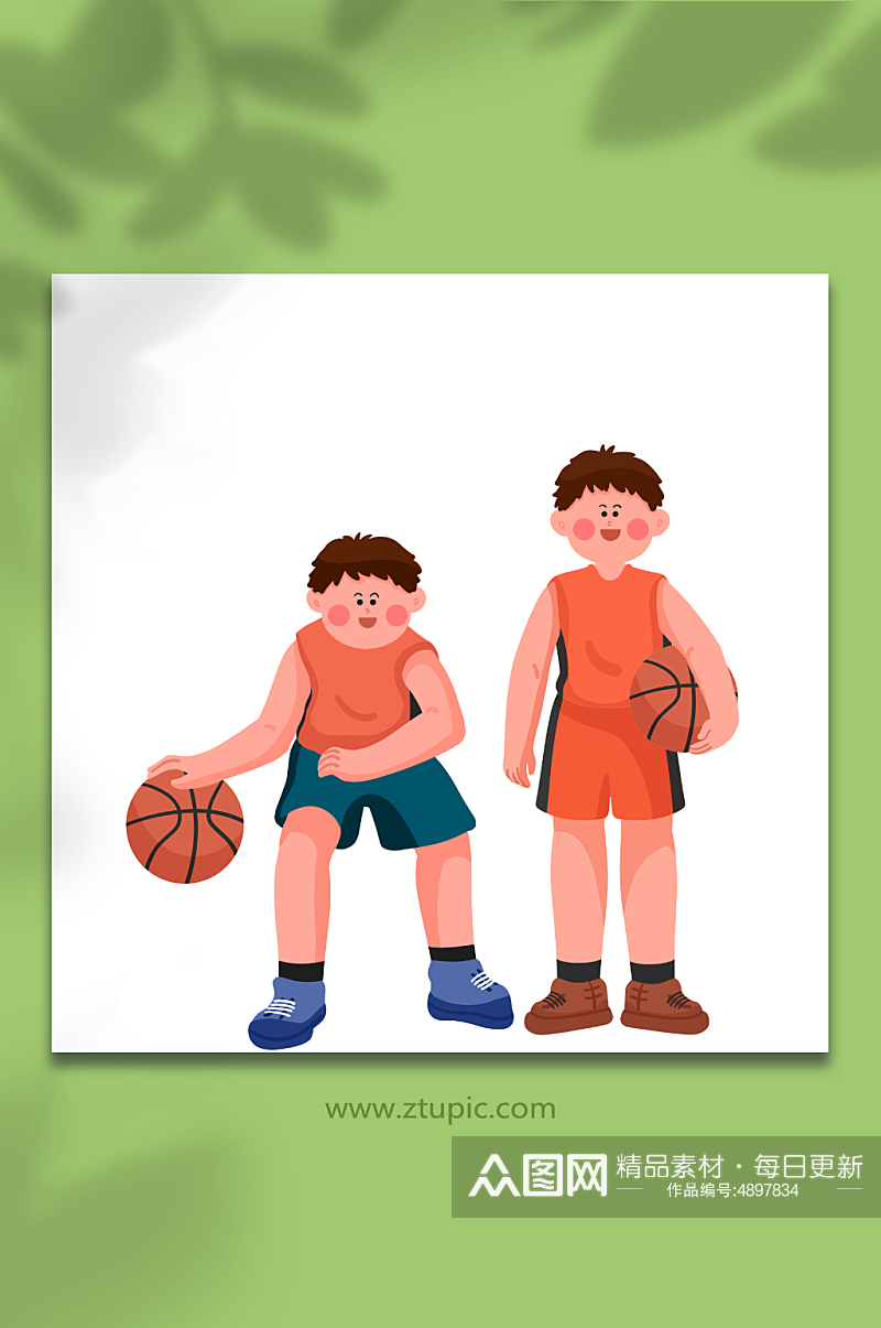 篮球运动篮球培训人物元素插画素材