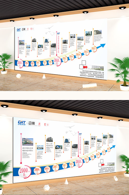 大气大事记企业发展历程文化墙
