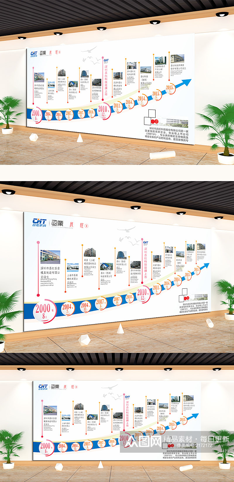 大气大事记企业发展历程文化墙素材