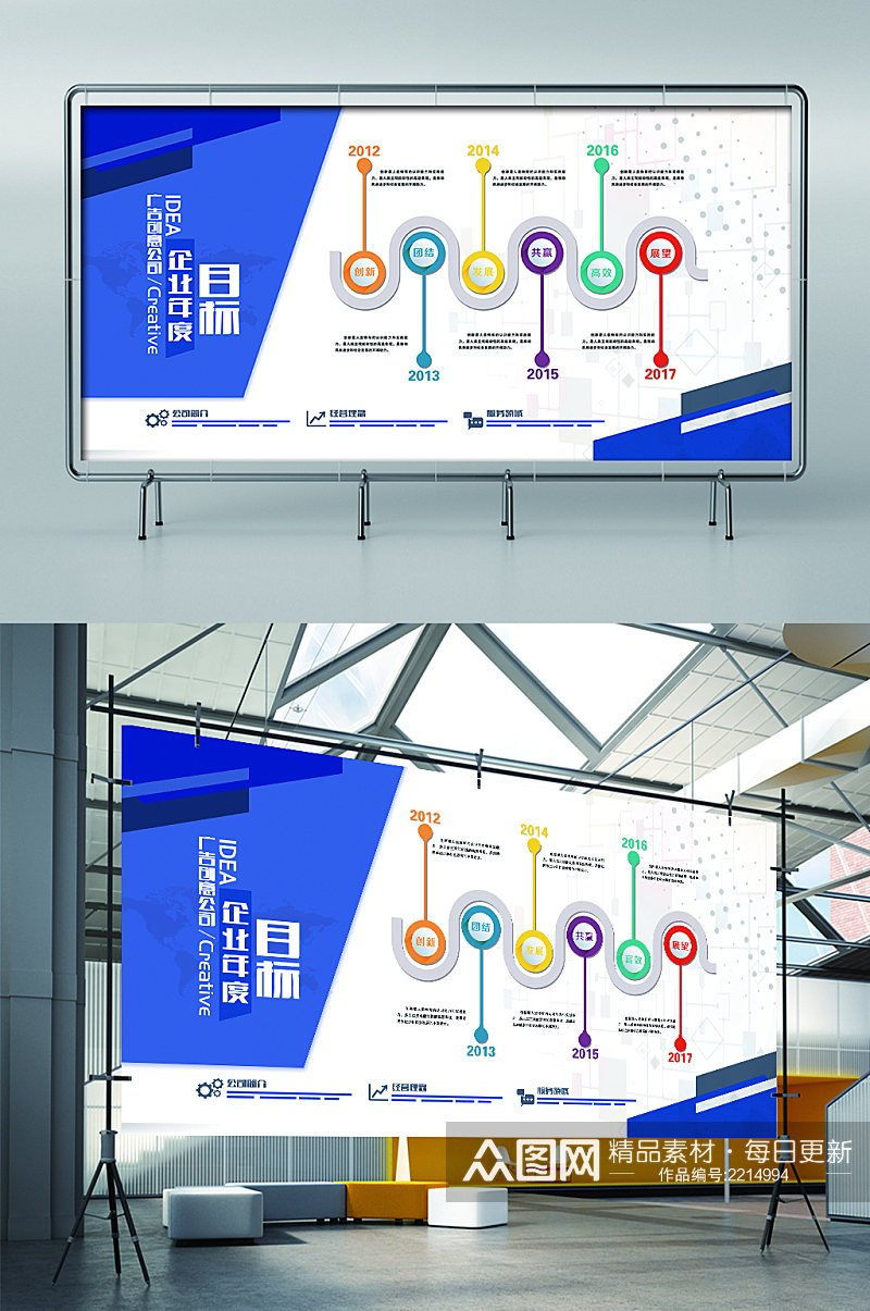 企业年度目标展板展架素材