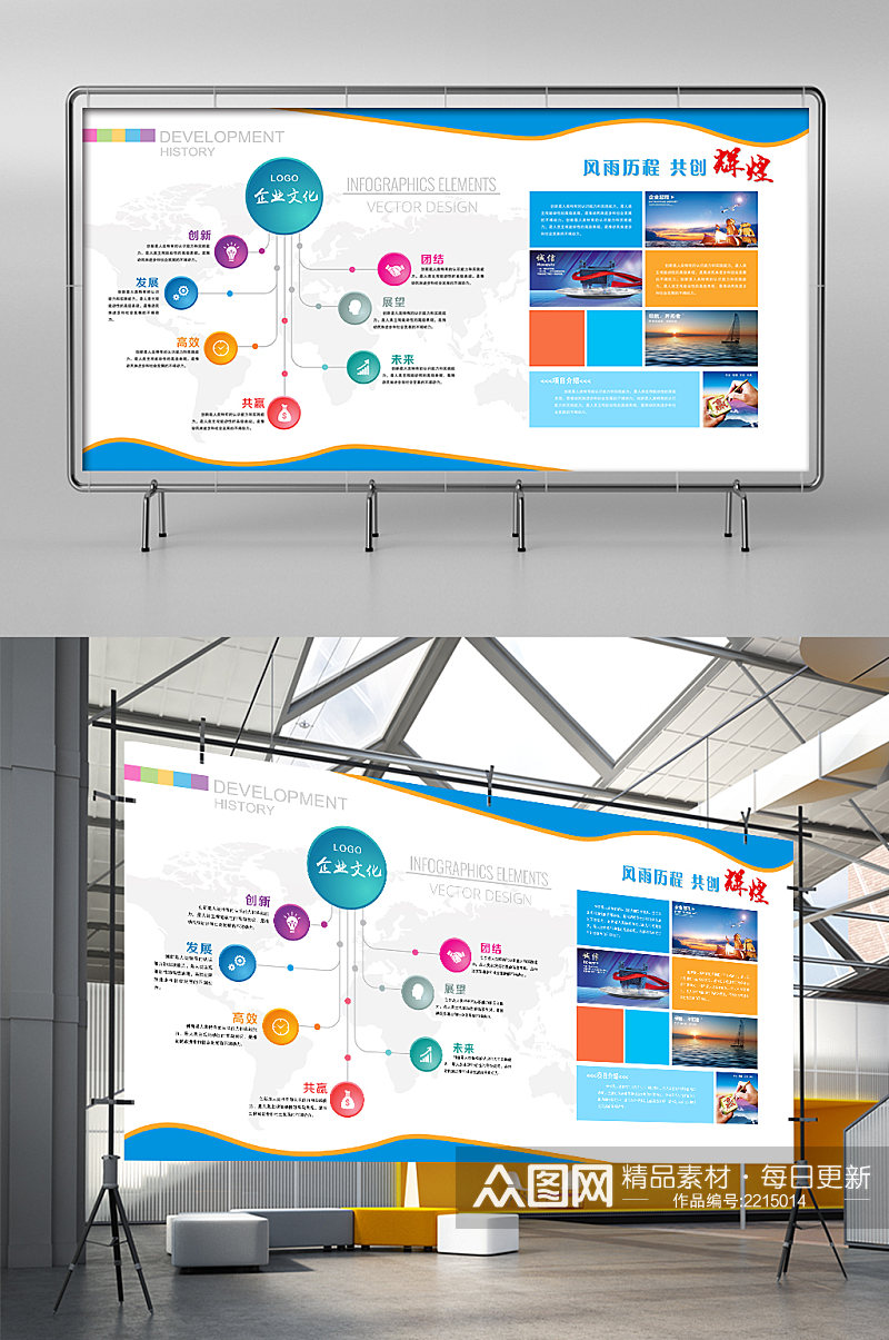 企业文化公司简介展板展架素材