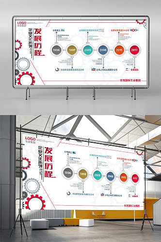 企业系列企业发展历程展板展架
