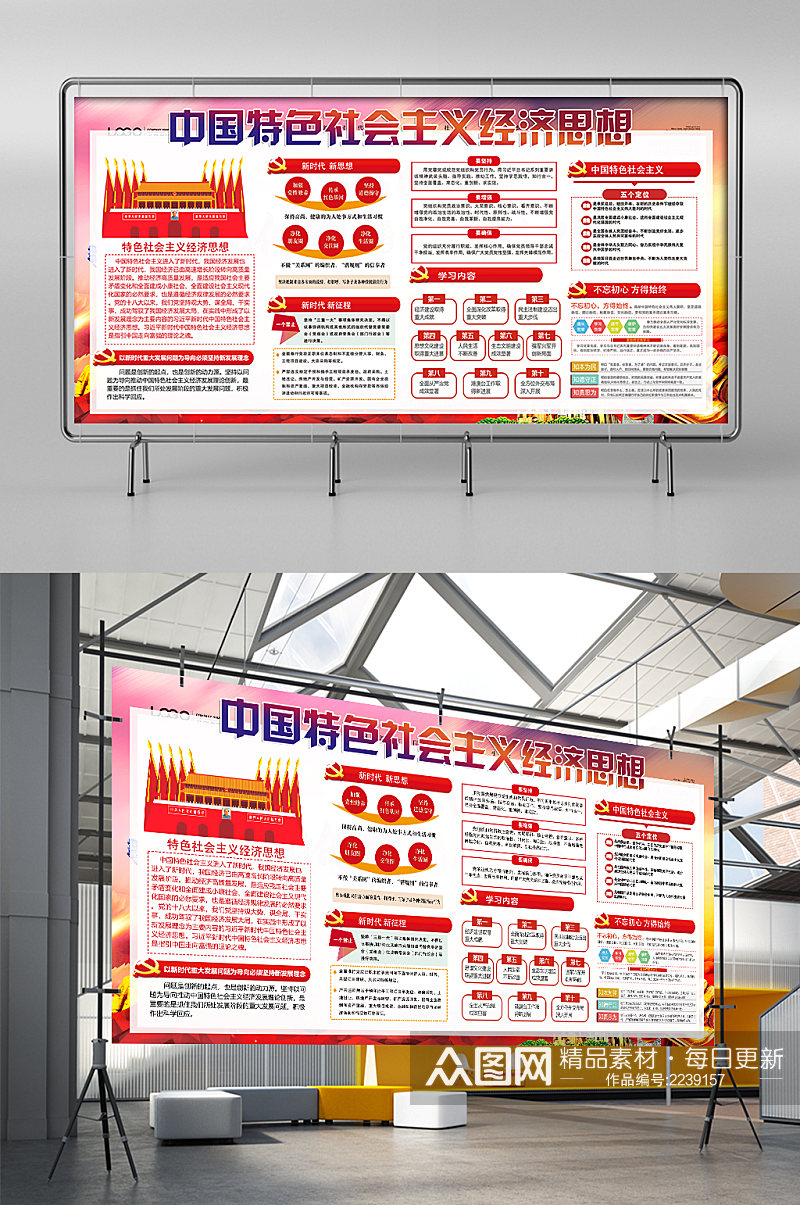 中国特色社会主义经济思想展板展架素材
