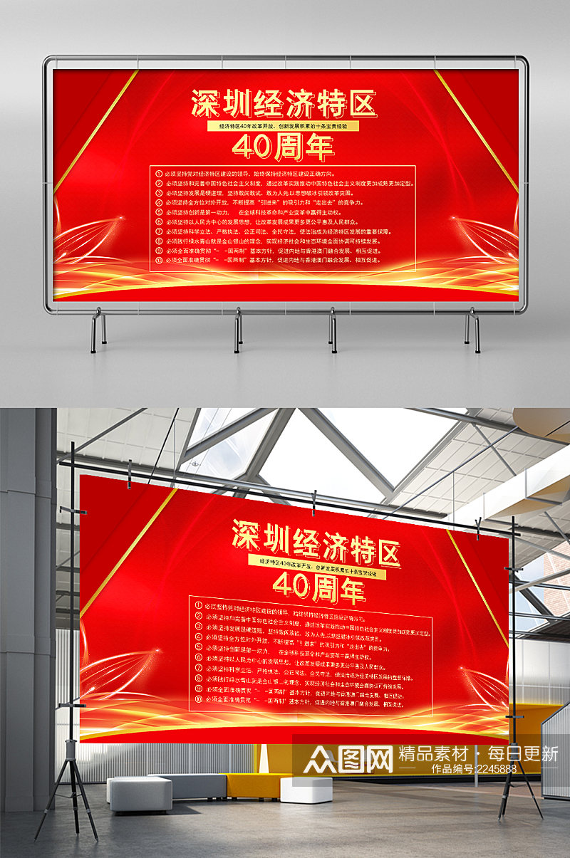 深圳经济特区40周年展板展架素材