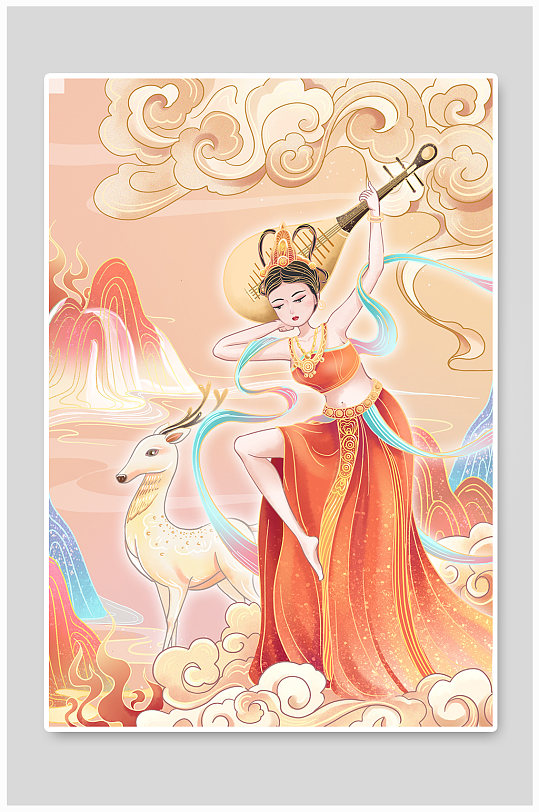 敦煌飞天仙女图素材_敦煌飞天仙女图模板_敦煌飞天仙女图设计图片免费下载-众图网