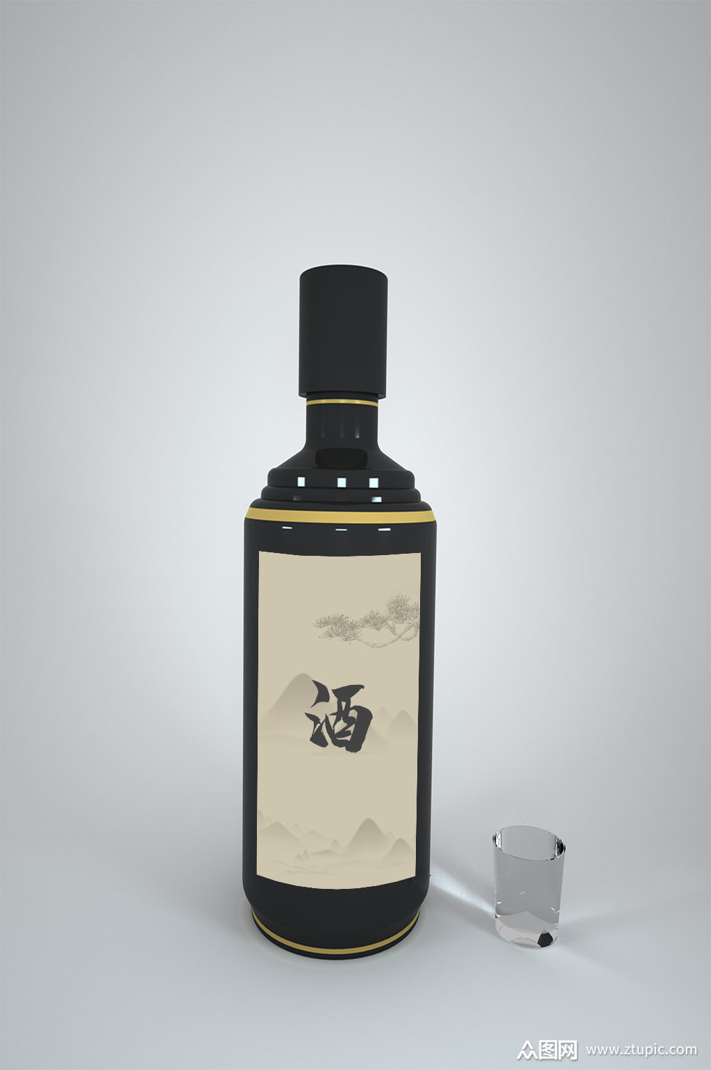 酒瓶子白酒包装瓶样机素材