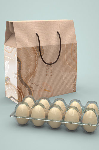 鸡蛋礼盒手提箱包装样机